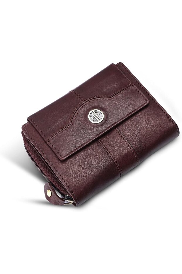Genuine Leather Ladies Wallet | LW5003_VRN, Antique Brown, Modern