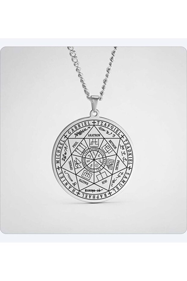 Stainless Steel Seven Archangels Haniel Michael Gabriel Women's Necklace 60 cm