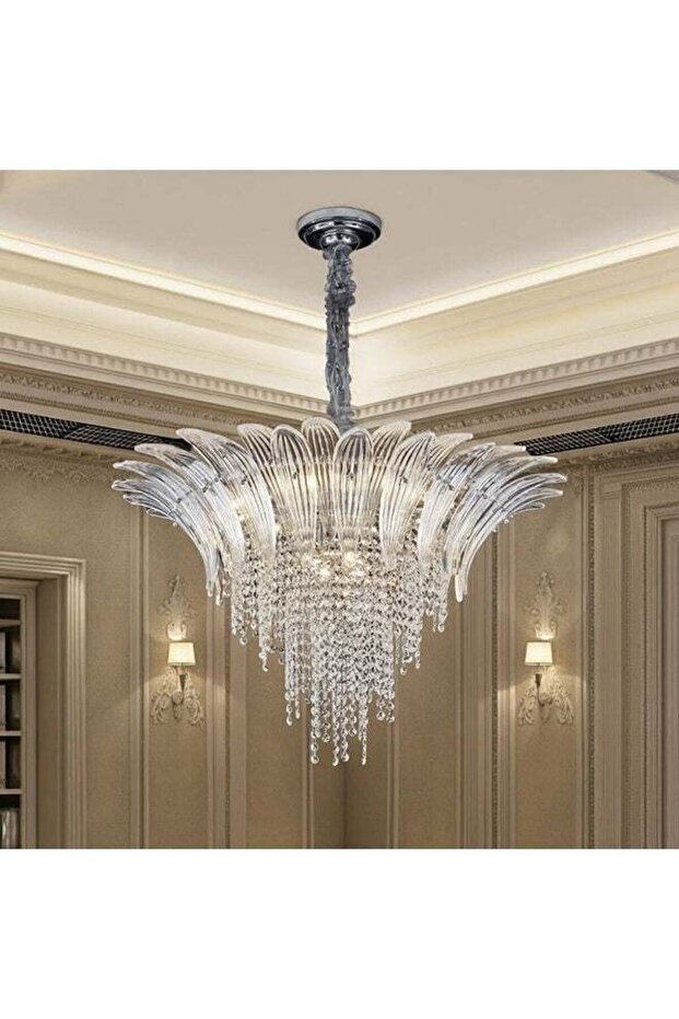 Florio Crystal Chandelier For Living Room, 11-Lights Indoor Lighting Fixture With E14 Socket