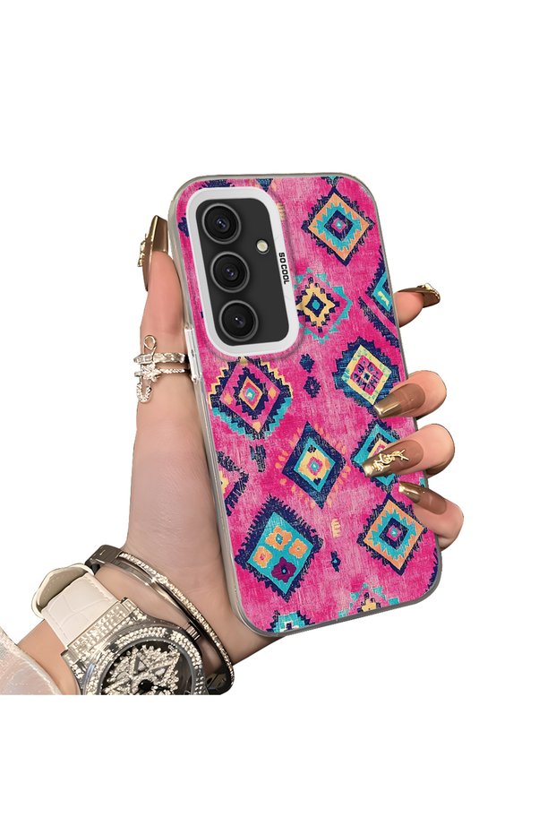 Samsung Galaxy S25 Plus Compatible Hard Acrylic Back Silicone Edge Lens Protection Case