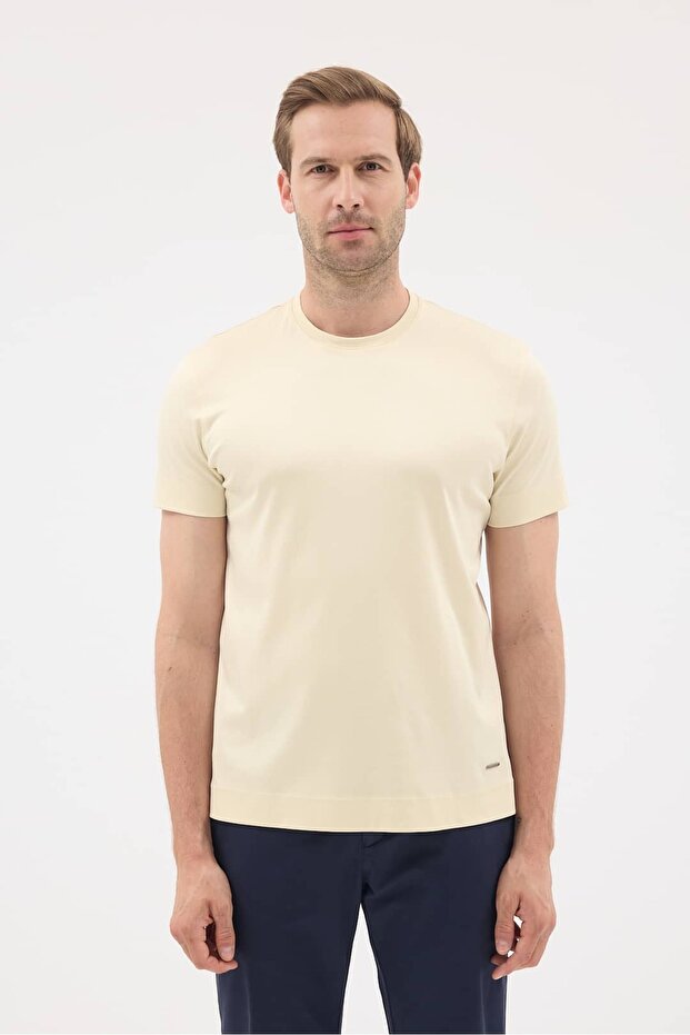Crew Neck 100% Mercerized Cotton Men's T-Shirt