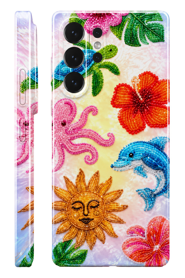 Samsung S25 Ultra Sea Summer Protect Slim Glossy Full Covering Print Camera Protected Phone Case