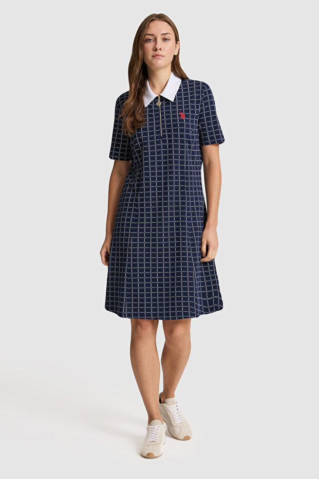 Women's Navy Blue Knitted Dress 50322074-Vr033