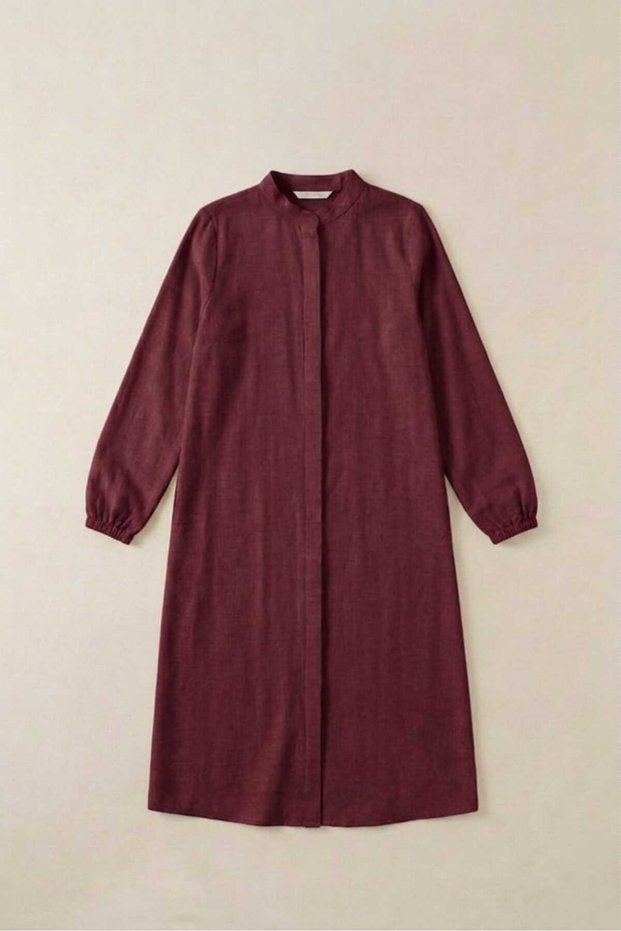 100% Cotton Muslin Fabric Zippered Long Hijab Women's Tunic - Compatible for Hajj, Umrah and Daily Use