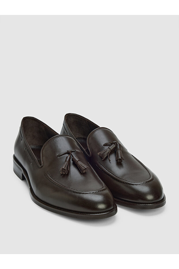 Brown 100% Leather Loafers 50324562-Vr029