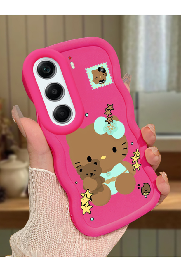 Tecno Camon 40 Pro 5g Compatible Case Camera Protector Red Silicone Couple Phone Case Kitty Pattern