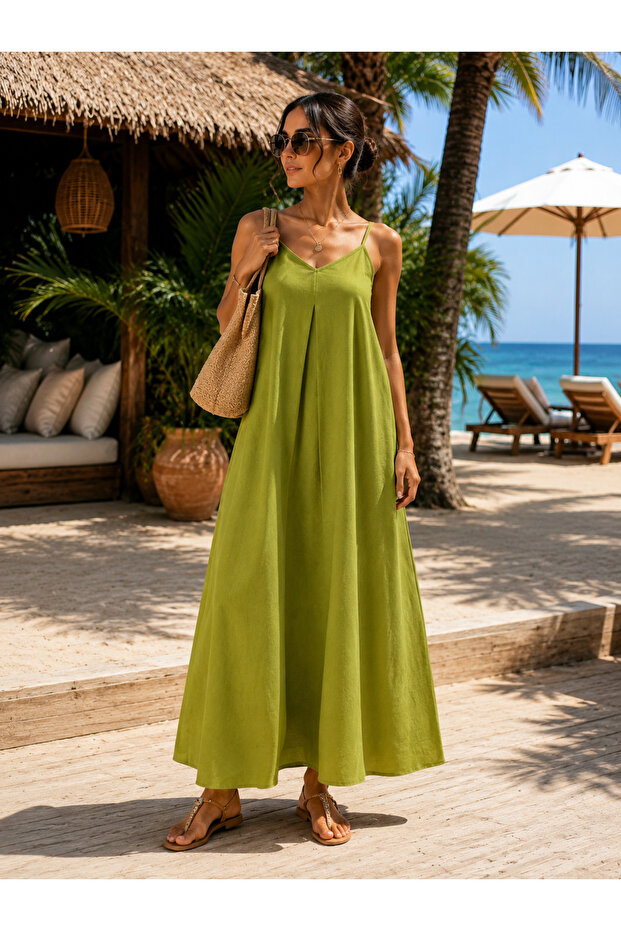 Women's Isabel Long Dress with Adjustable Straps