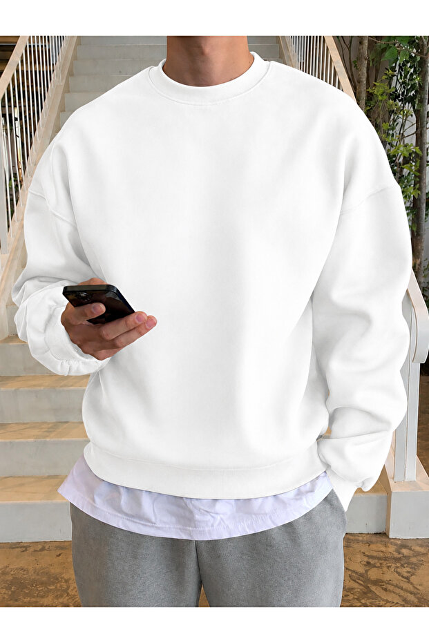 Unisex Winter Oversize 0-Collar Sweatshirt