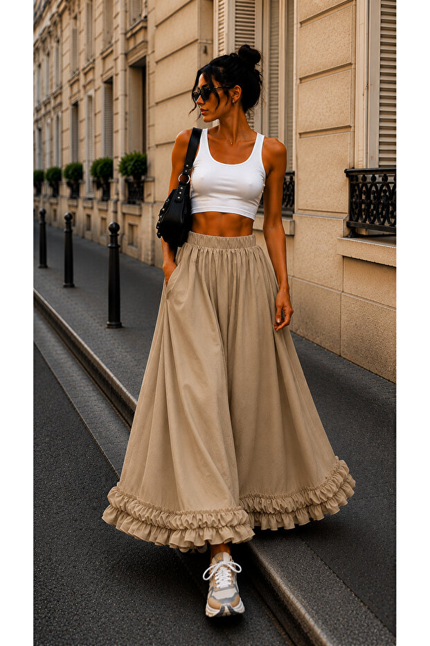 Firfirli Skirt with Pockets at the Bottom