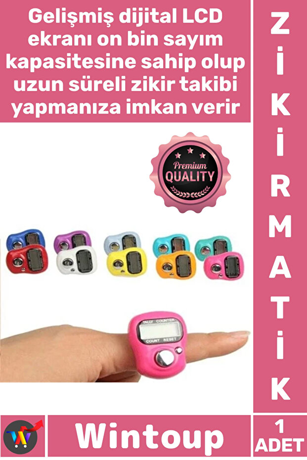 # Zikirmatik Silicone Adjustable Strap Ergonomic Digital Sensitive Electronic Ring with Counter Zikirmatik
