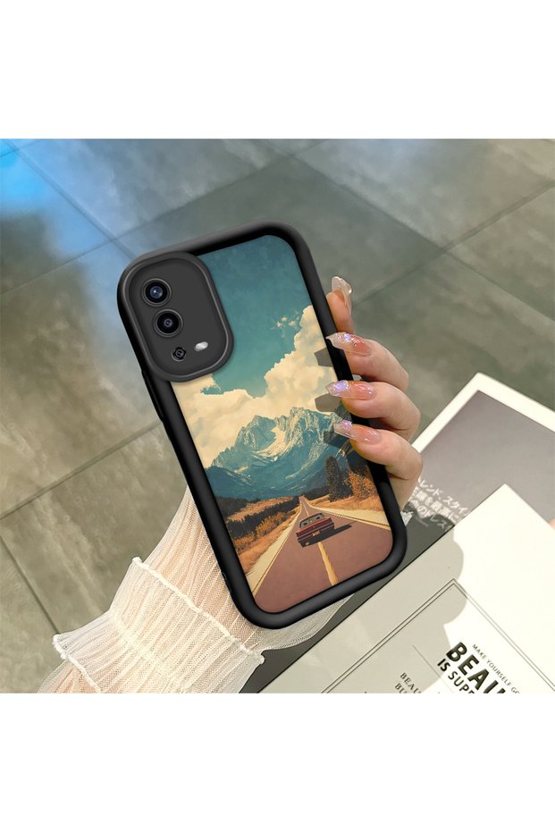 Oppo A55 4g Compatible Black Silicone Case Shockproof with Camera Protection