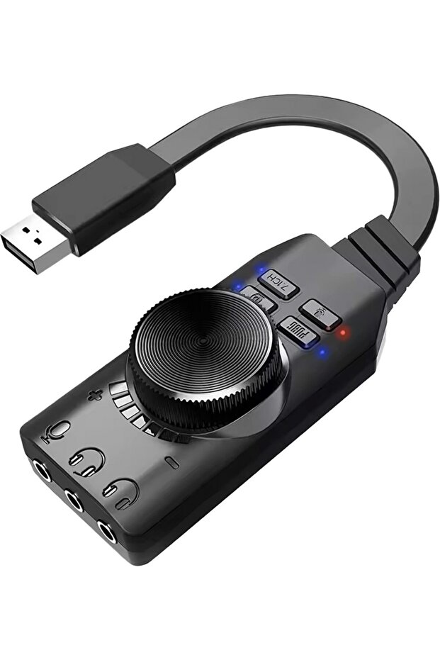 USB Dsp Sound Card 7.1 External Sound Card Gaming Pu Bg Lol Val Orant Headset Adapter with Microphone Plug and Play