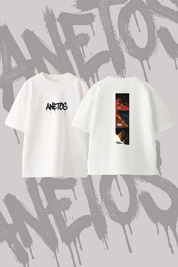 The Weeknd Design Printed Oversize Crew Neck T-Shirt White