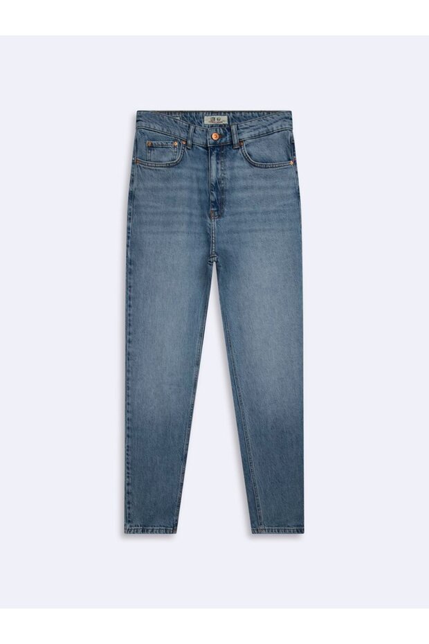 Elvira Narrow Leg High Waist Mid Indigo Jean Pants