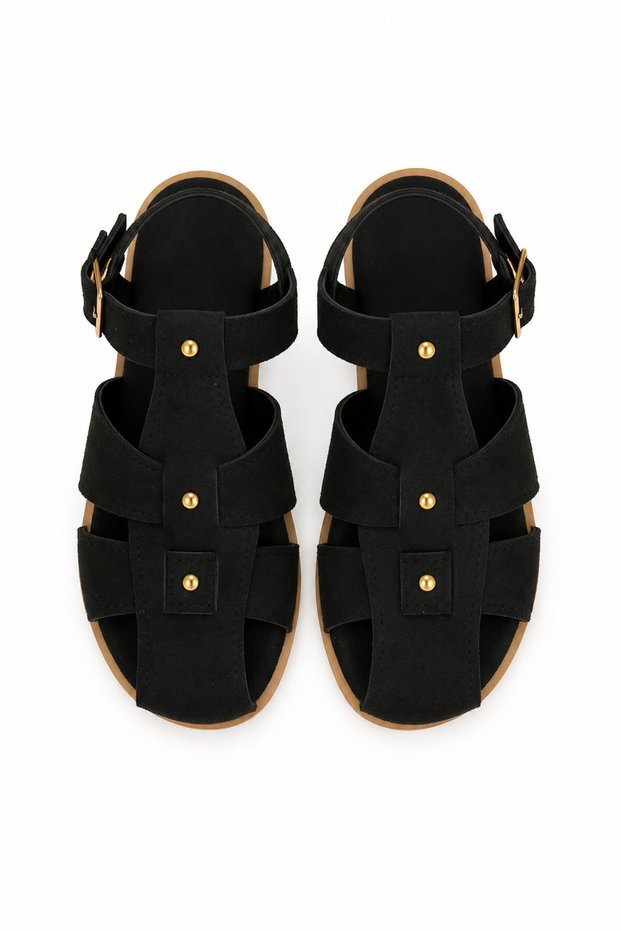 Vera Women's Suede Textured Daily Buckle Sandals – Lightweight Comfortable Summer Sandals