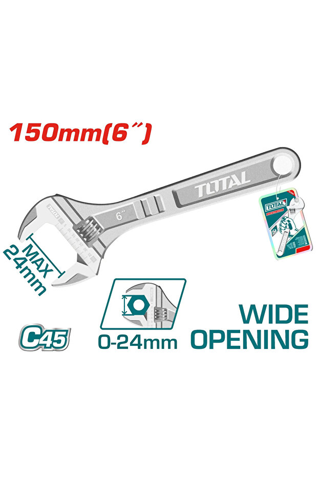 مفتاح اسبانة يد كروم 6" THT101063 توتال