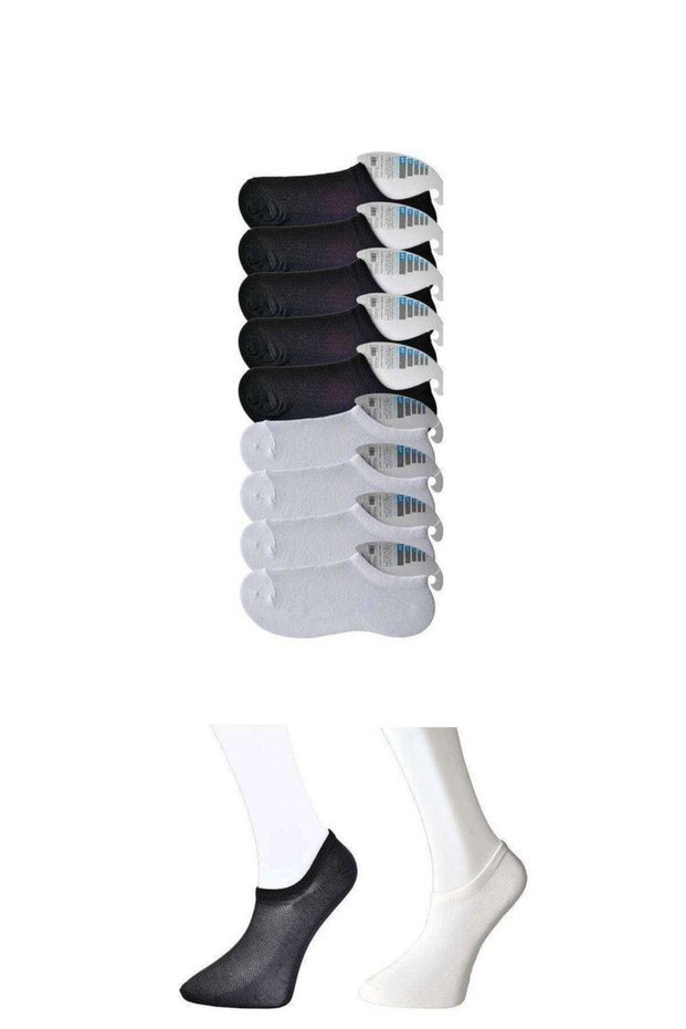 Black and White Men's Invisible Socks 9 Pairs
