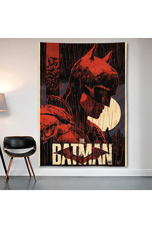 The Batman Wall Covering Wall Tapestry First Quality Satin Fabric Poster