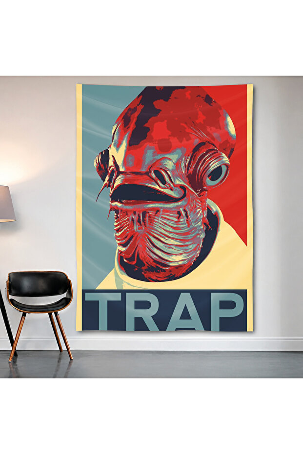 Admiral Ackbar – It's a Trap! Wall Covering Wall Tapestry First Quality Satin Fabric Poster