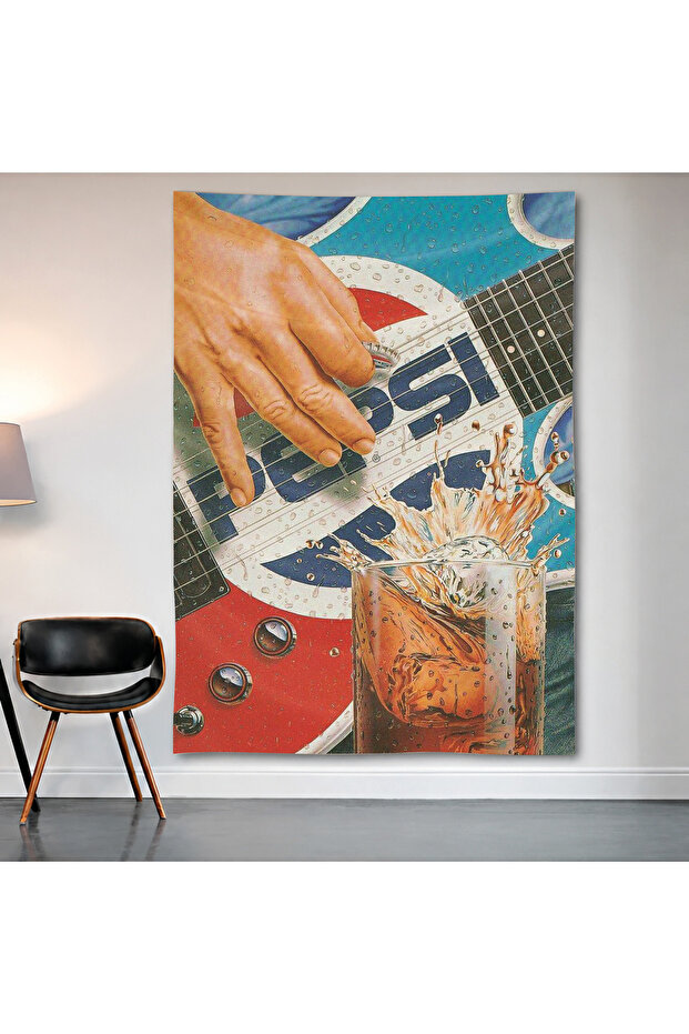 Pepsi Vintage Advertisement Wall Covering Wall Tapestry First Quality Satin Fabric Poster