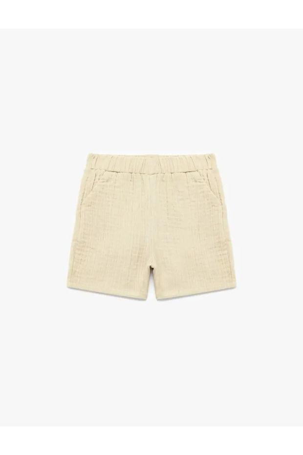 Cotton Muslin Shorts with Elastic Waist