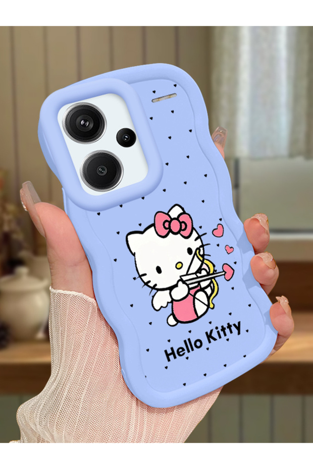 Redmi Note 13 Pro Plus 5g Compatible Case with Camera Protector Blue Silicone Couple Phone Case Kitty Pattern