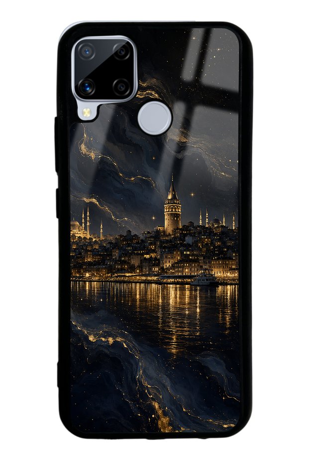 Realme C15 Golden Galata Night Design Glossy Phone Case