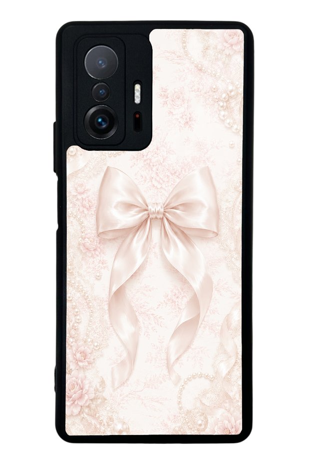 Xiaomi Mi 11t Glossy Phone Case with Blush Pearl Bow Design