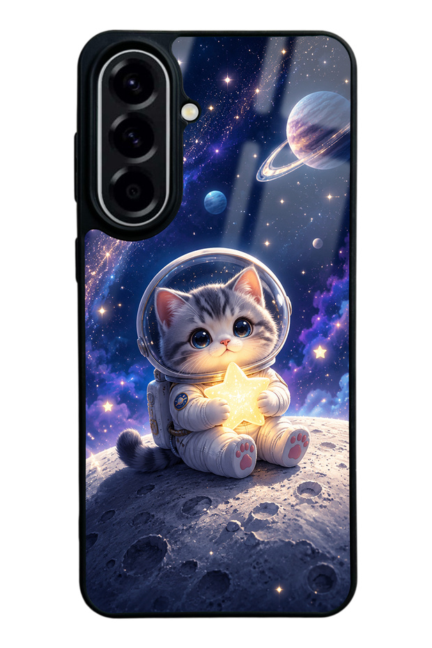 Samsung A57 Starlight Space Kitty Design Glossy Phone Case
