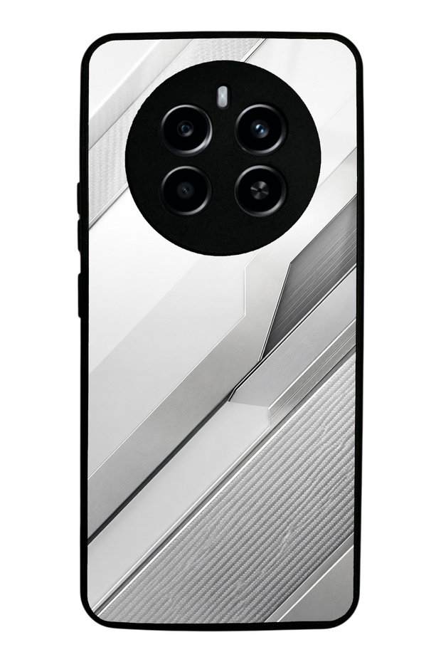 Realme 12 Pro Plus Silver Titanium Edge Design Glossy Phone Case