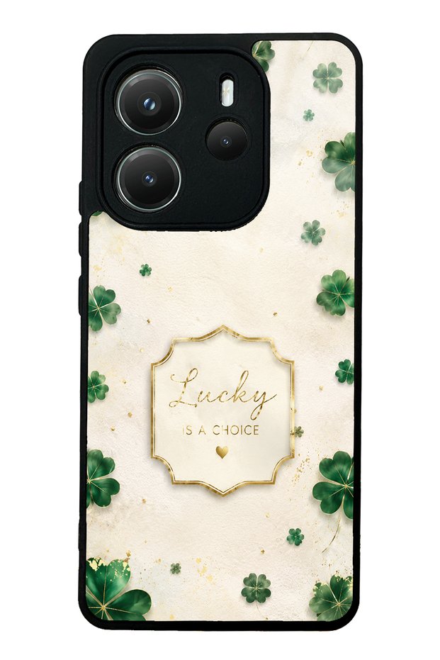 Xiaomi Redmi Note 14 4g Ivory Lucky Clover Design Glossy Phone Case