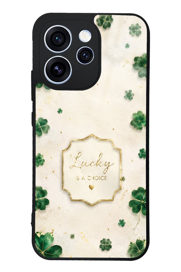 Oppo Reno 15 Pro Ivory Lucky Clover Design Glossy Phone Case