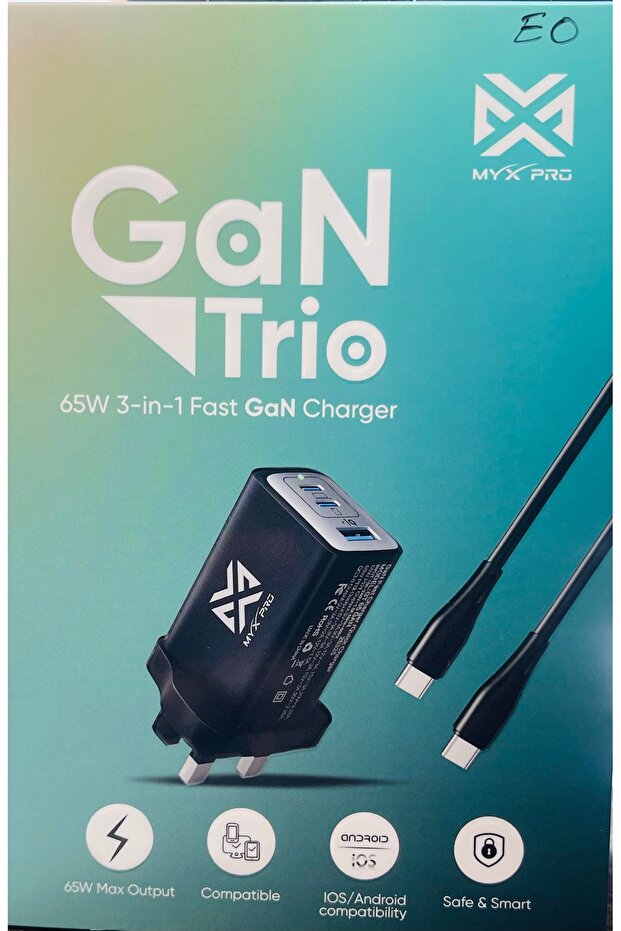 GaN Trio 65W 3-in-1 fast charger featuring GaN technology for compact