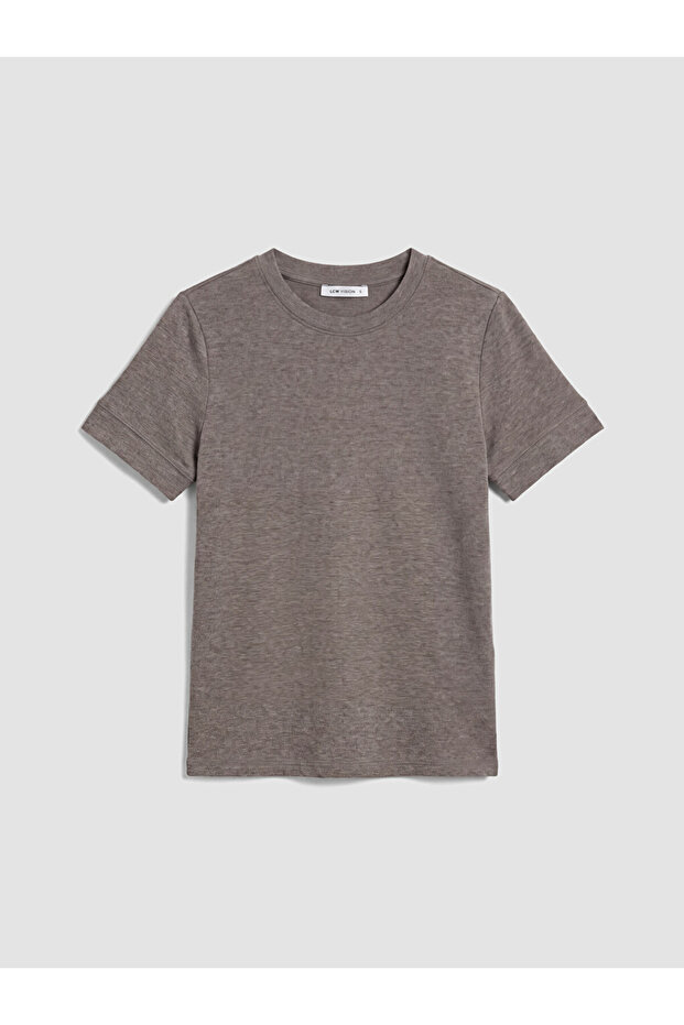 Lcw Vision Brown Modal Blended Women's T-Shirt