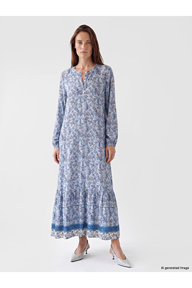 Esvab • Modern & Distinctive Zero Roba Collar Floral Dress