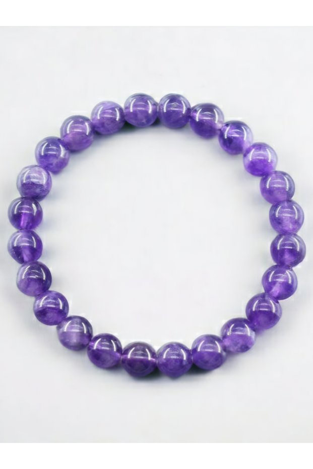 Natural stone amethyst bracelet 8mm beads 18 size