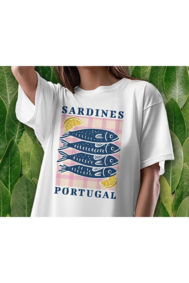 Sardines Portugal Printed Unisex Oversize T-Shirt