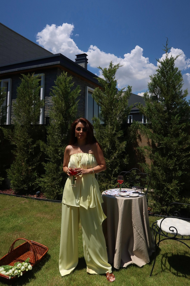 Strapless Blouse Pants Set