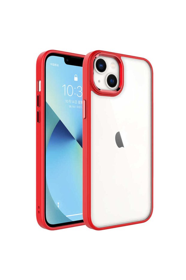 iPhone 14 Plus Case Transparent Back Face Camera Raised Silicone Gzst