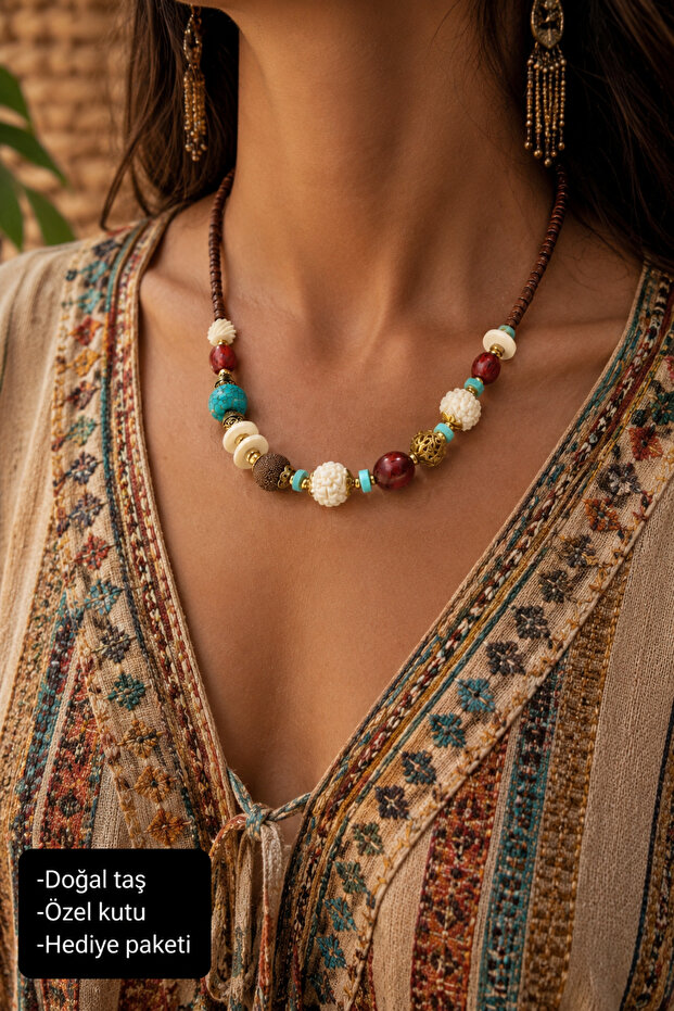 Natural Stone Sea Breeze Necklace
