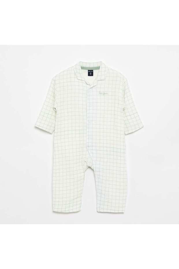 Checked sleepsuit GREEN