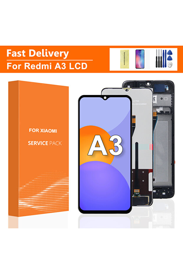 شاشة عرض سوداء بدون إطار مقاس 6.71 بوصة مختبرة لهاتف ريدمي A3 LCD 23129RN51X مع شاشة لمس رقمية