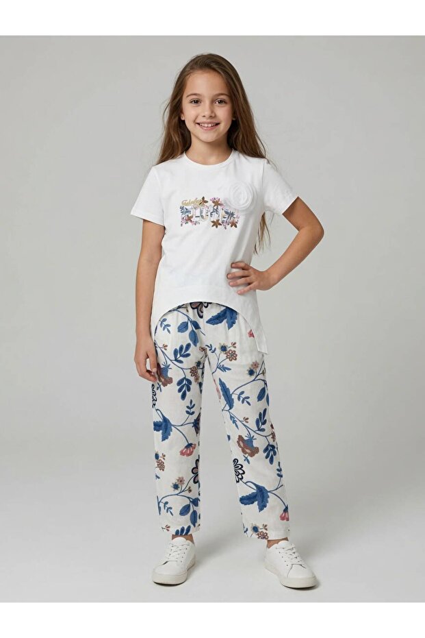 Flower Printed Girls' Set