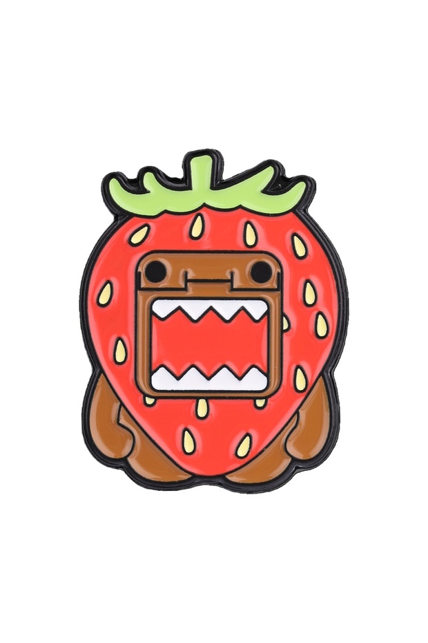 Style 12 Cartoon Fruits Cat Enamel Pins Cute Strawberry Watermelon Kitten Mascot Domo Kun Brooch La