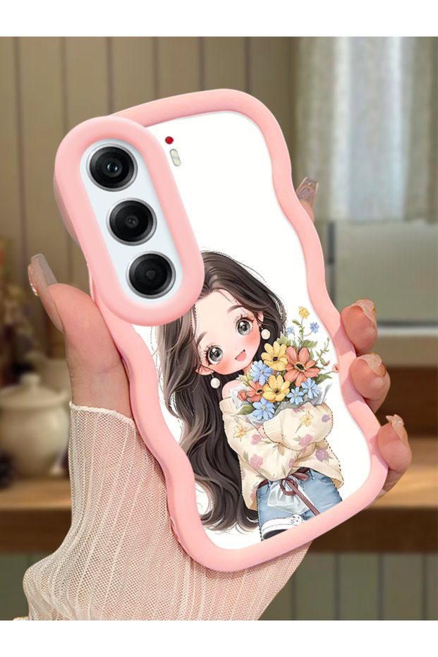 Tecno Camon 40 Pro 5g Compatible Case Camera Protector Pink Silicone Couple Phone Case Girl Pattern