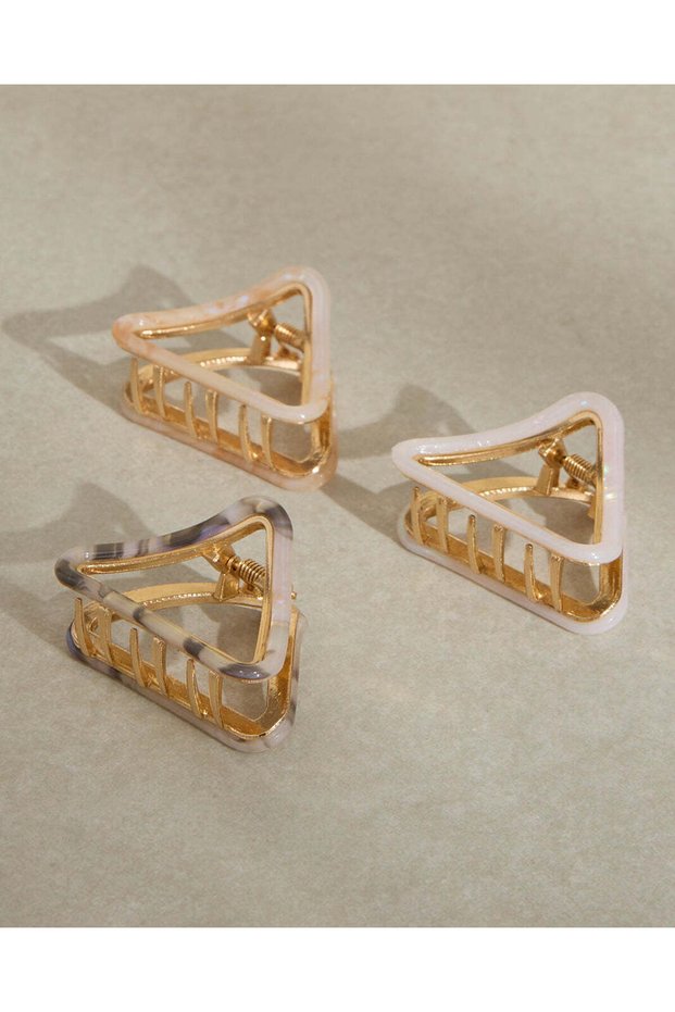 Women Gold Hair Clip Set (Pack Of 3)