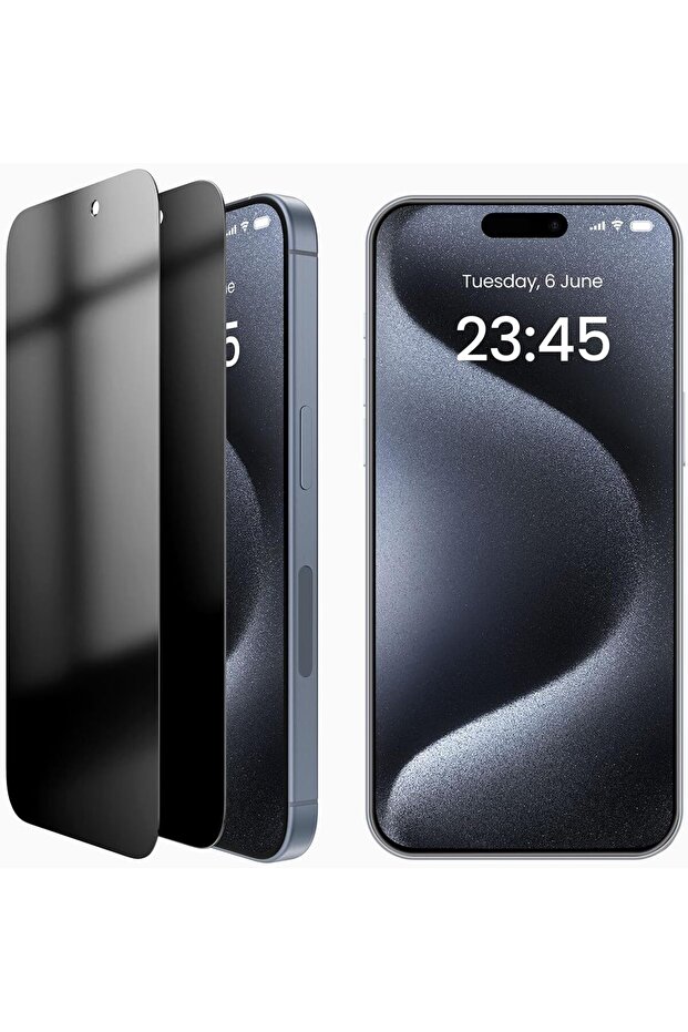 iPhone 15 Pro Privacy Screen Protector 28° Anti Spy Easy Installation with Alignment Frame