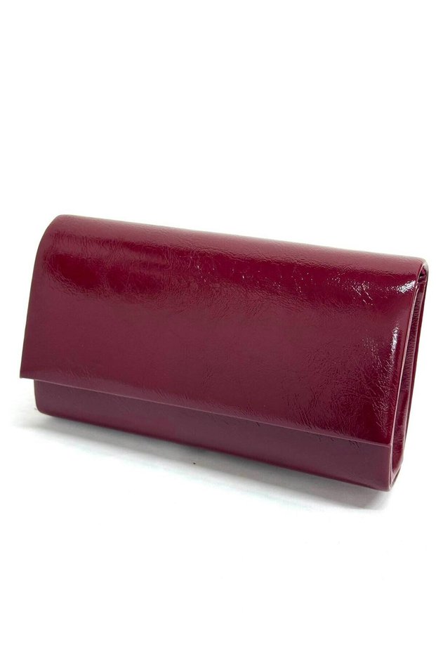 Women's Tiny Wrinkled Skin Burgundy Evening Dress Clutch Chain Strap Hand and Shoulder Wedding Engagement Evening Bag