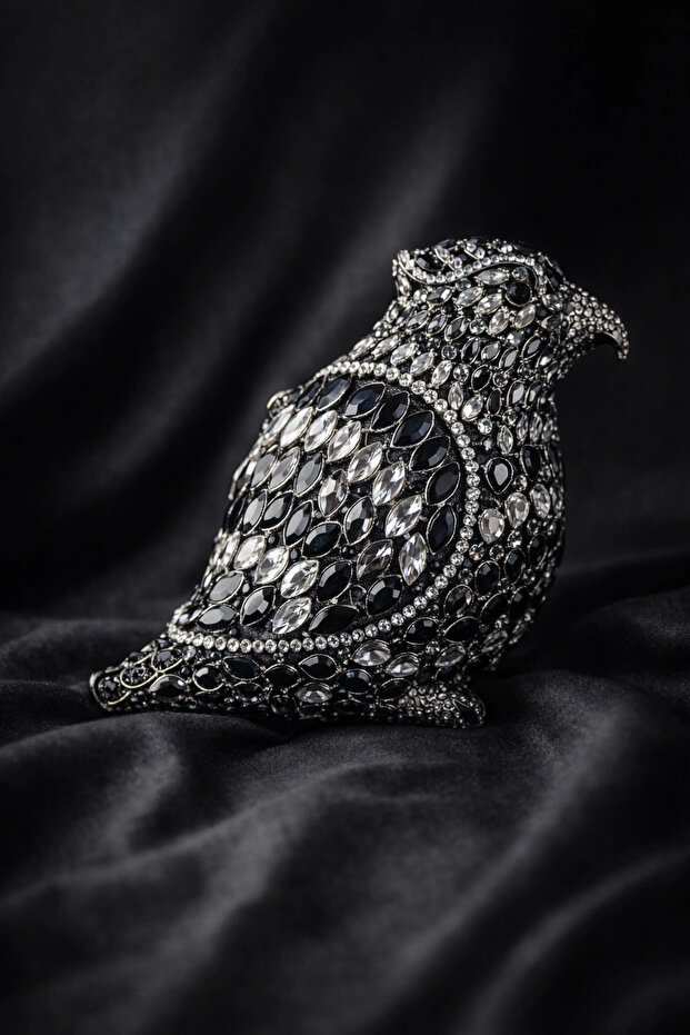Midnight Raven Crystal Clutch Bag Rhinestone Bag