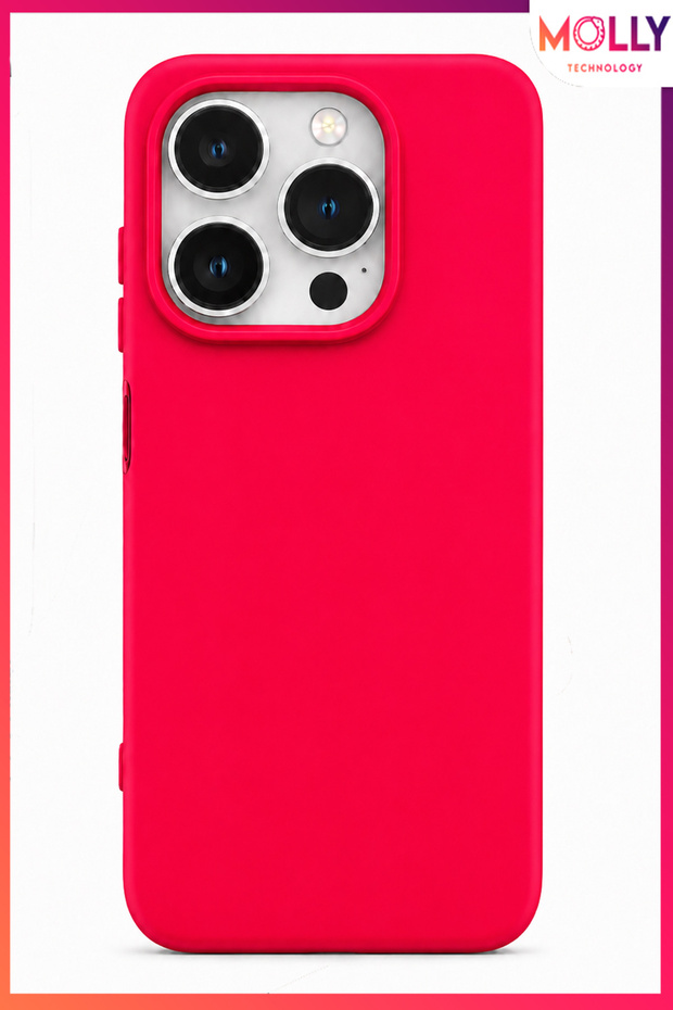 Neon Pink Liquid Velvet Matte Silicone Case for iPhone 14 Pro